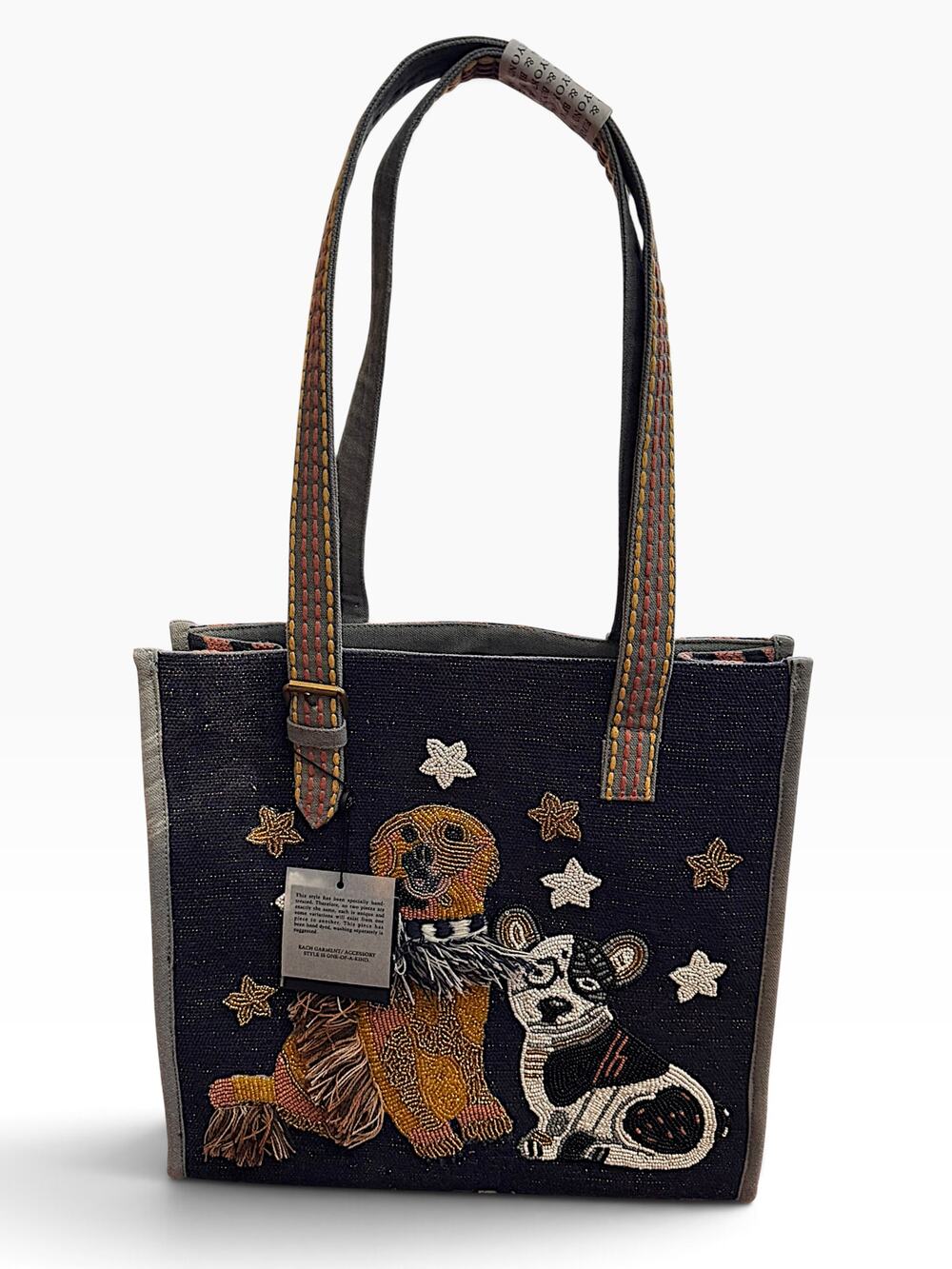 America & Beyond Beaded Dog & Stars Tote Bag – New With Tags